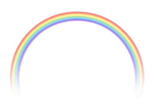 A vivid and colorful rainbow arc isolated on transparent background, radiating hope and joy
