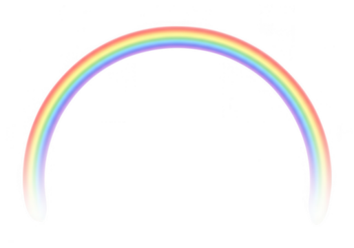 A vivid and colorful rainbow arc isolated on transparent background, radiating hope and joy - Powered by Adobe
