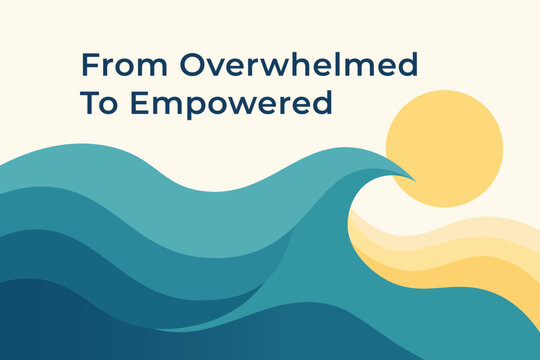 Abstract wave shift from cold tones to warm tones illustration