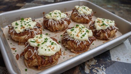 Gorgonzola and caramelized onion savory snack buns