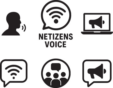 Set of Netizens voice logo icon