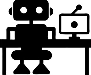 Here's a concise description, Vector illustration of a computer monitor icon with a blank screen, perfect for technology and business display concepts
