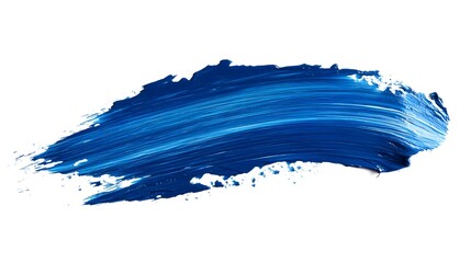 Blue brush stroke on a white background