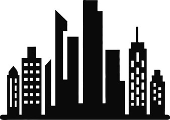 Fototapeta premium City skyline vector illustration: urban architecture, buildings, skyscrapers, and a downtown cityscape silhouette for business and construction design
