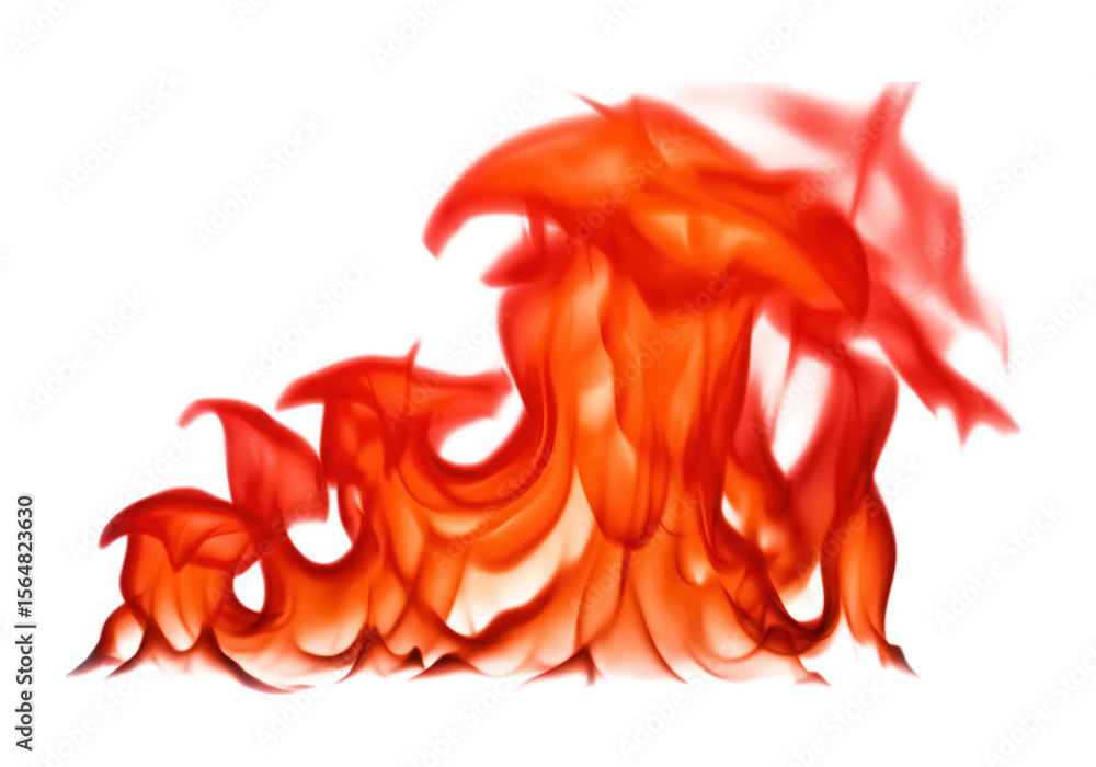 Aufkleber fiery orange flames rise in an abstract formation, isolated on transparent background, creating a dy