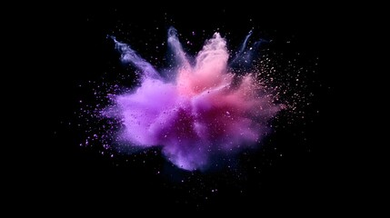 Color powder explosion.Abstract Close up dust on background