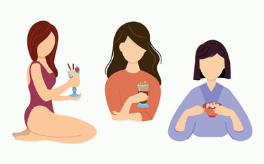 Illustration of women enjoying coffee