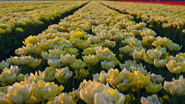 Colorful Tulip Fields in the Netherlands