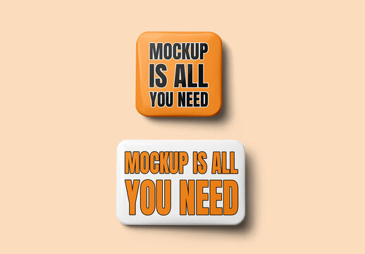 Square and Rectangle Badge Mockup