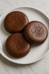 Three Chocolate Pies Displayed in Perfect Presentation