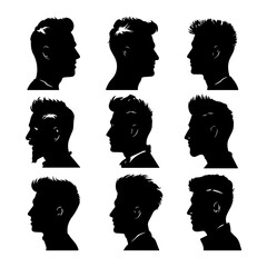 Variety Mens Haircut Silhouettes Collection