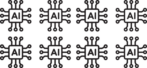 multiple ai chips representing technological advancement
