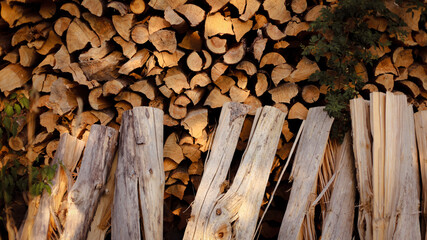 wooden beams, wooden logs, wood texture, wood grain, wood surface