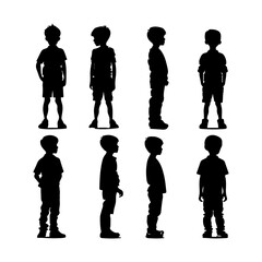 Young Boy Silhouettes for Creative Projects