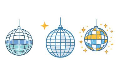 Glittering Disco Balls in Blue and Gold