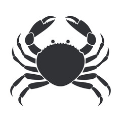 Crab Silhouette – Sea Animal Icon in Flat Style
