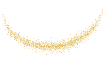 A shimmering golden glitter dust arc isolated on transparent background creates a festive and luxurious effect