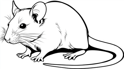 line drawing of a mouse, ideal for coloring book