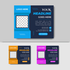 Fototapeta premium Modern Digital Marketing Agency Social Media Post & Web Banner Design Template with Customizable Layout