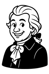 smiling vienna composer of music, the virtuoso composer of timeless works, classical composer illustration, portrait, master of symphonies and operas, vienna, austria, Wolfgang Amadeus Mozart	