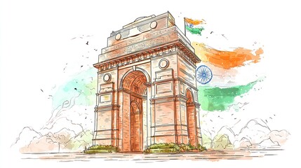 15 august Happy Independence day of India, Vector illustration,