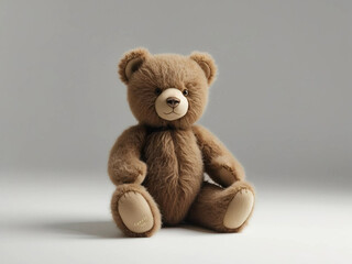 Obraz premium A furry brown teddy bear with a cute appearance and warm expression is perfect as a gift or decoration in your room.