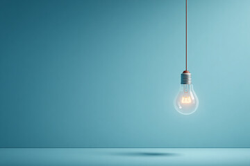 Light bulb on against a basic background as concept of idea