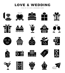 love & wedding icon bundle 25 icons for websites and apps