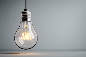 Light bulb on against a basic background as concept of idea