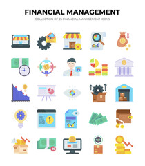 Financial Management Icons. A Collection of 25 Essential Finance and Business Icons