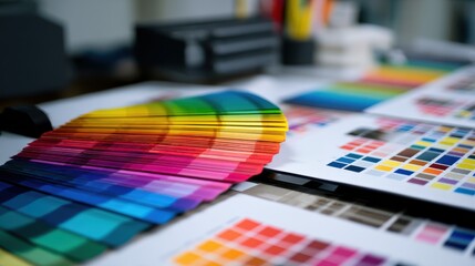 Modern Creative Design Studio Interior with Teamwork and Technology Concept