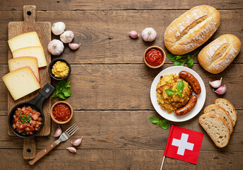 Traditional Swiss Feast for National Day. August 1, Swiss National Day