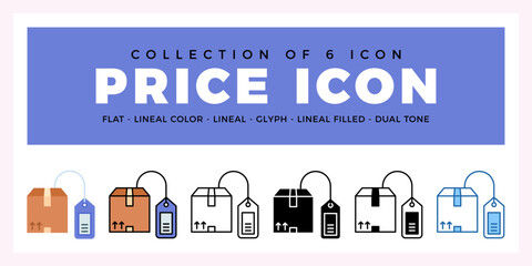 Pack of 6 Vector price icon