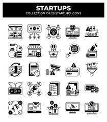 Collection of 25 Startup Icons: Business. Finance. and Marketing Visuals