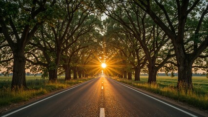 Fototapeta premium Happy new year 2025 roadway through nature