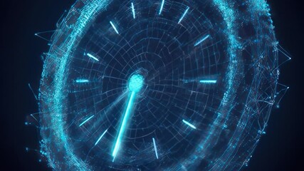 Abstract Digital Clock: Time's Passage in a Futuristic Design - Powered by Adobe