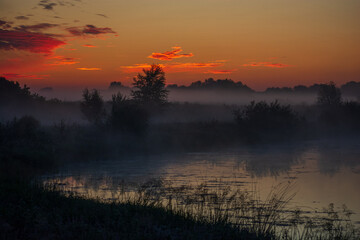 sunset over the river