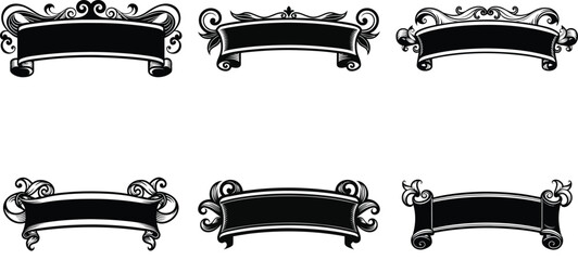 Vector art of set of six elegant square floral frames isolated on transparent background