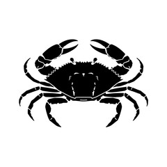 Black crab illustration on white background  