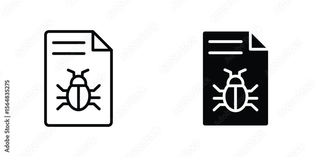Poster bug report icon simple vector illustration for graphic and web design.