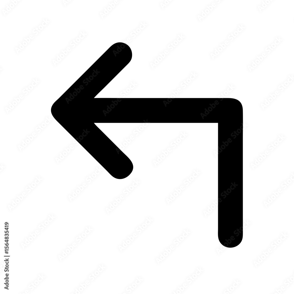 Poster Arrow icon left navigation back direction pointer sign symbol previous return guide interface 90 degree