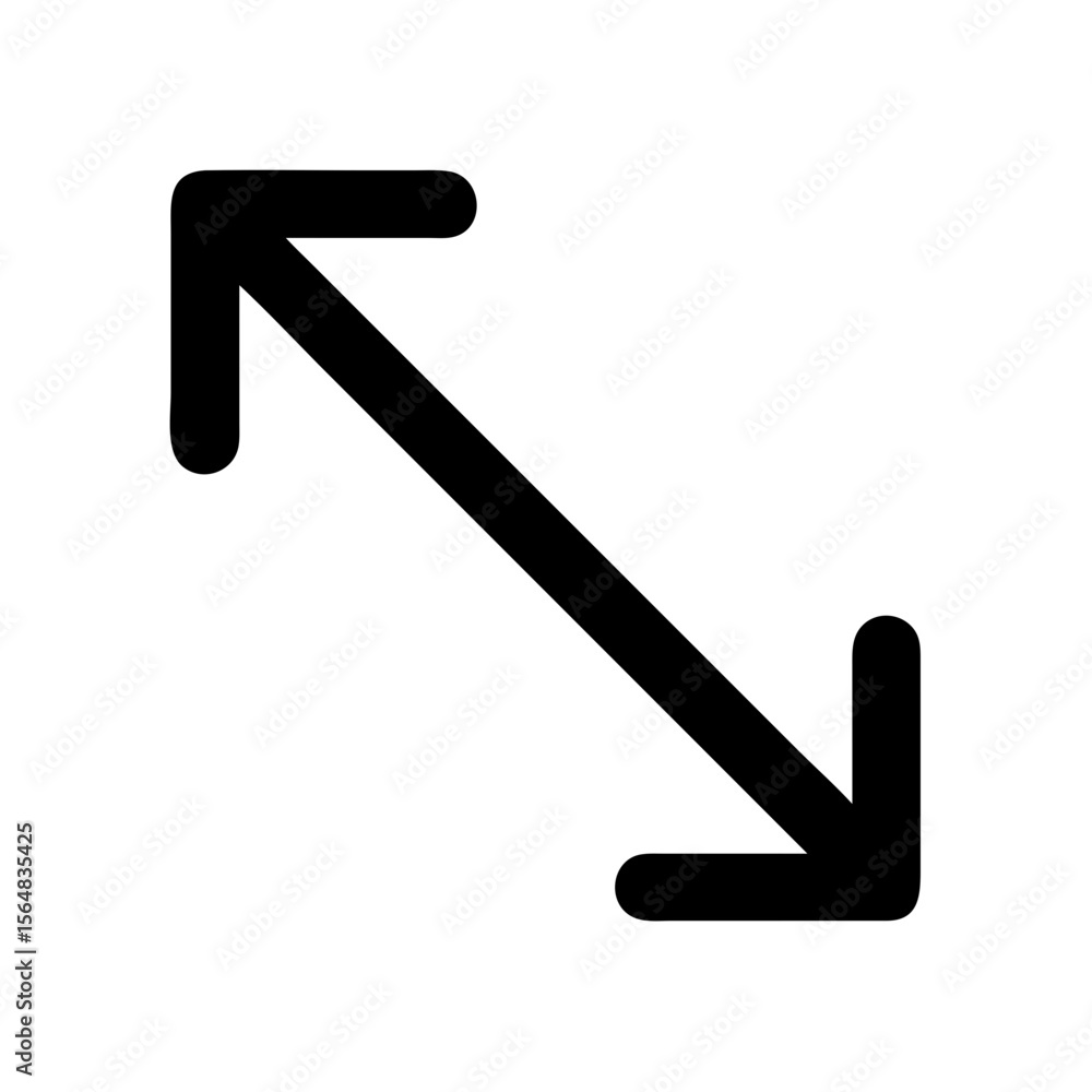 Poster diagonal arrow expand resize enlarge icon full screen stretch vector graphic design element
