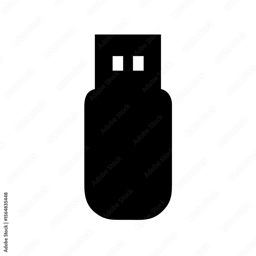 Poster illustration of usb drive flash memory storage device portable data transfer backup icon vector desi