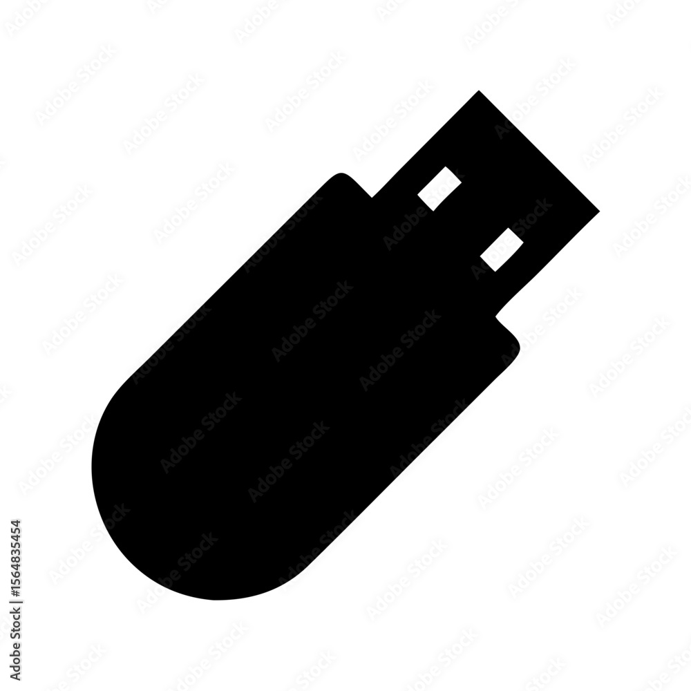 Poster illustration of a flash drive usb drive data storage device portable memory stick thumb drive icon v