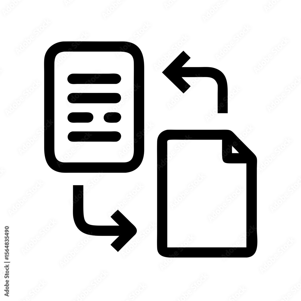 Aufkleber Document copy file transfer data migration backup sync duplicate process conversion icon vector