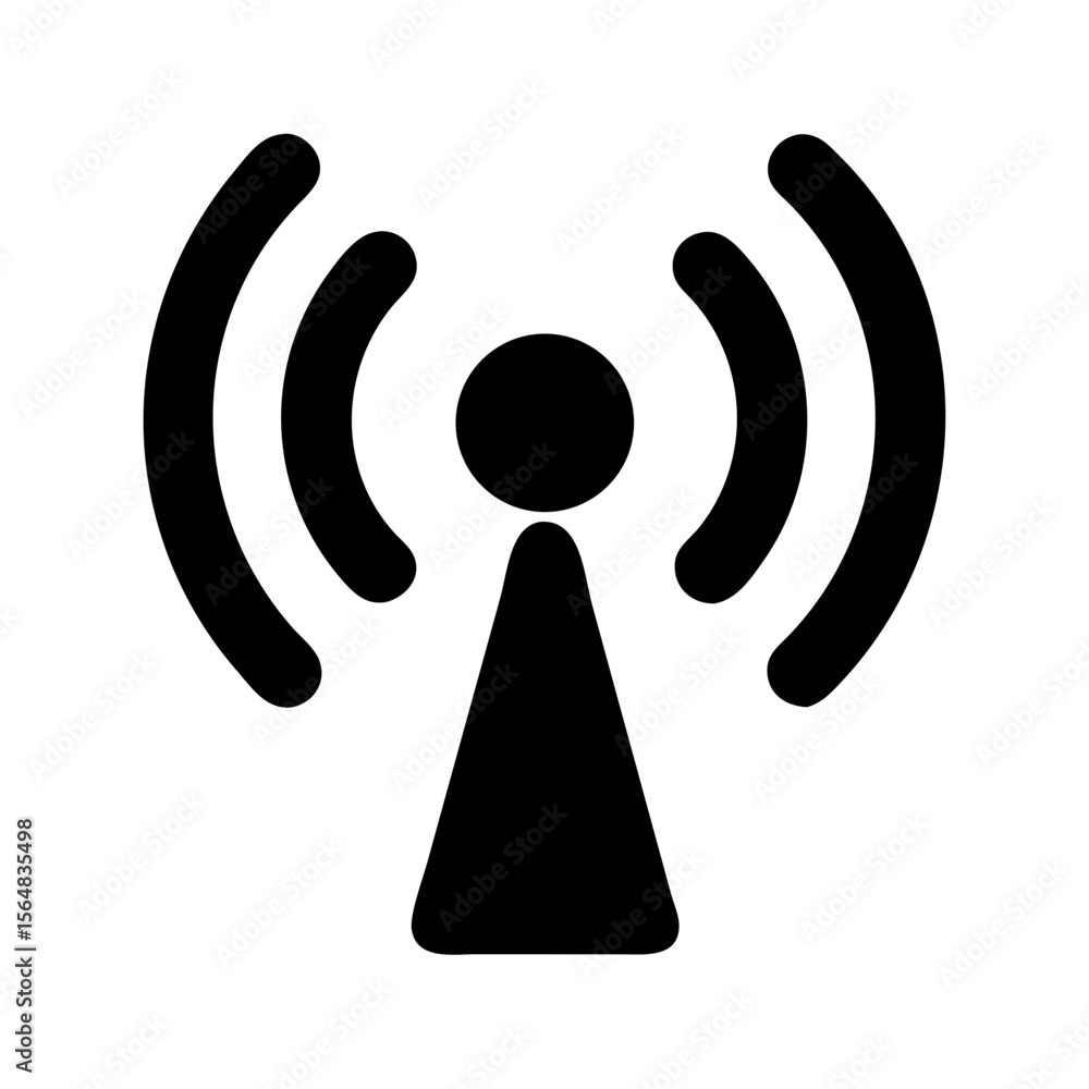 Aufkleber wifi signal wireless internet connection network antenna broadcast communication technology icon sym
