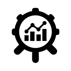 Data analysis automation process with gear and chart for business intelligence solution
