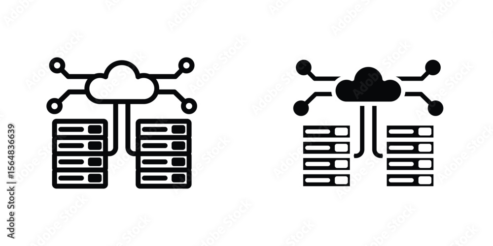 Poster Data center icon Simple vector illustration for graphic and web design.