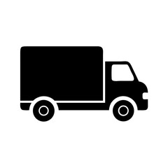 Black delivery truck vector illustration for shipping logistics and transportation service design needs