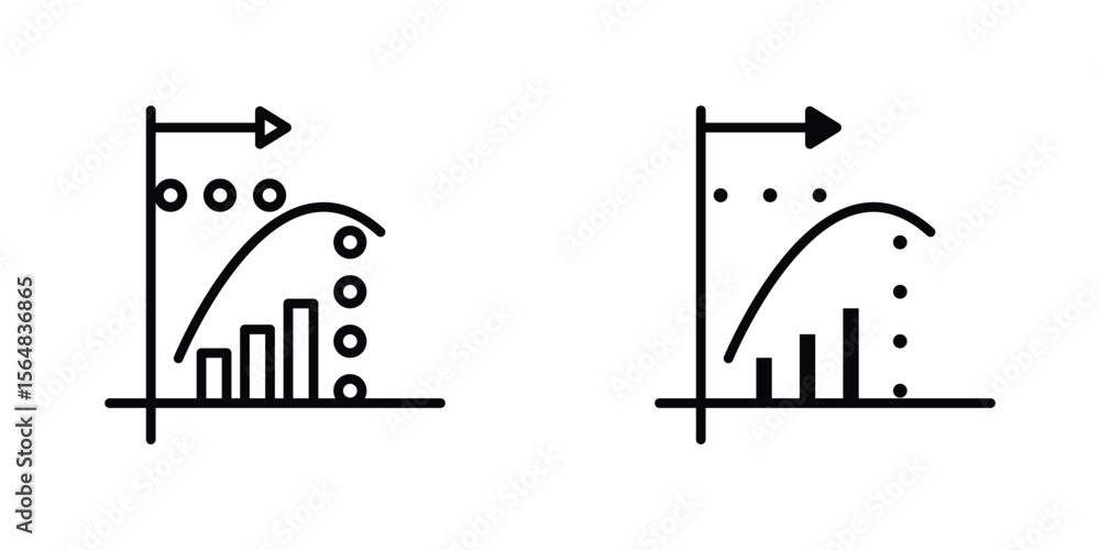 Poster diminishing returns icon simple vector illustration for graphic and web design.